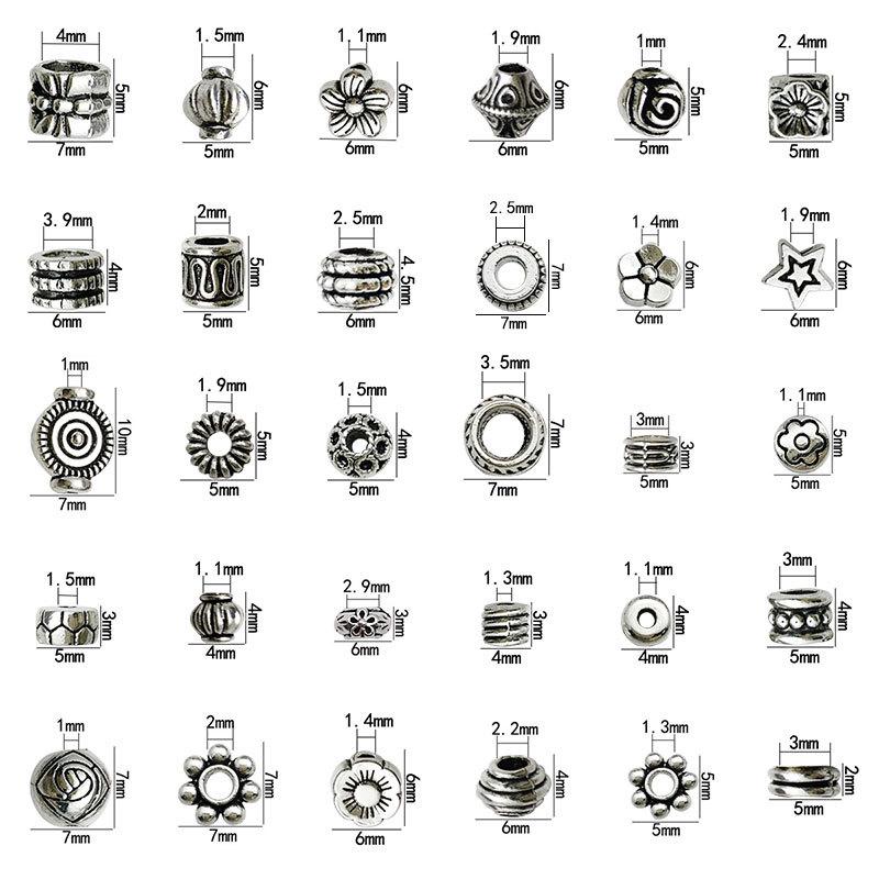 Антикварные серебряные бусины-разделители в форме цветов и звезд для самодельных украшений
