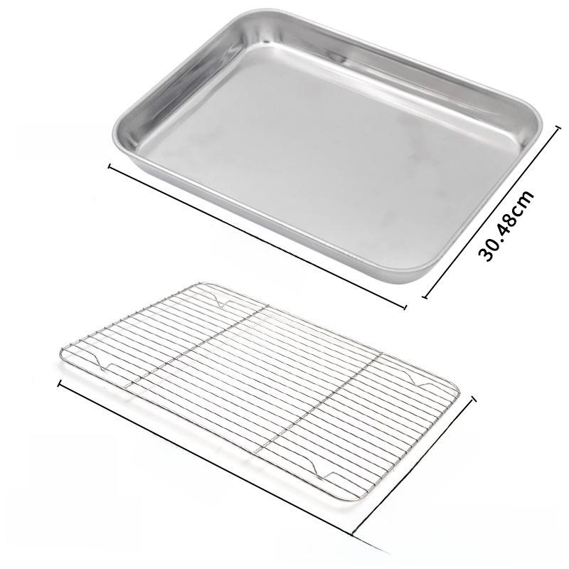 Прямоугольная тарелка из нержавеющей стали с фильтром-сеткой для жарки, приготовления на гриле и на пару