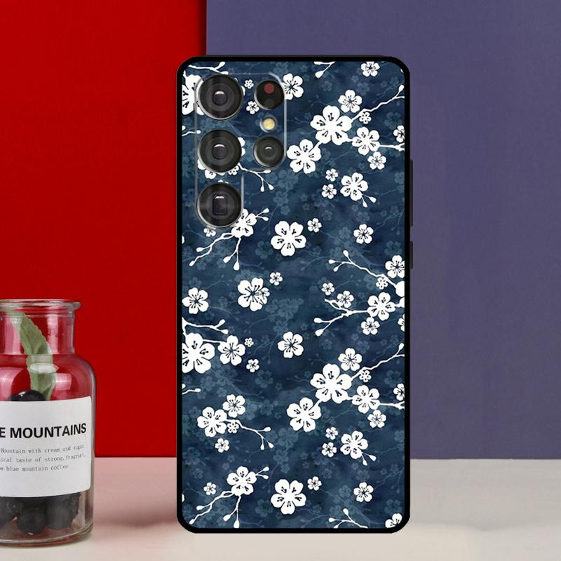 Цветочный чехол с вишневым цветением для Samsung Galaxy S25 Ultra S9 S10 S20 S21 FE S22 S23 Plus S24 Ultra