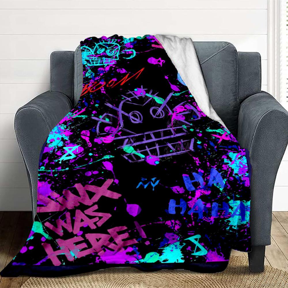 Graffiti Art Flannel Blanket Throw Blanket Soft Warm Sofa Bed Camping home Decor Unique Christmas Gift C9261498