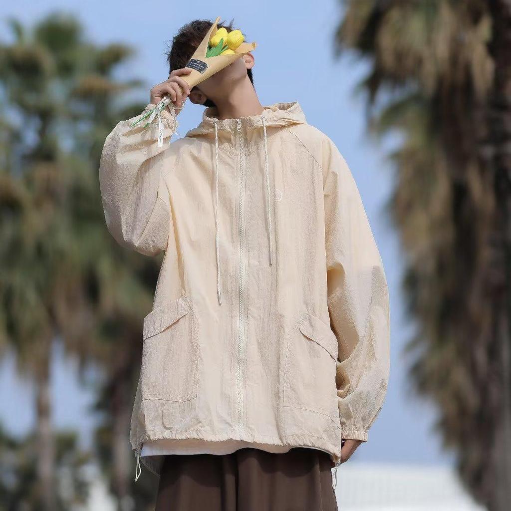 Мужская летняя легкая куртка с капюшоном и защитой от ультрафиолета — модная, дышащая и свободная