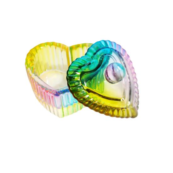 Nail Art Dappen Dish with Lid Acrylic Powder Container Holder Liquid Love Heart Square Flower Octagonal Faux Crystal Glass Cup Bowl