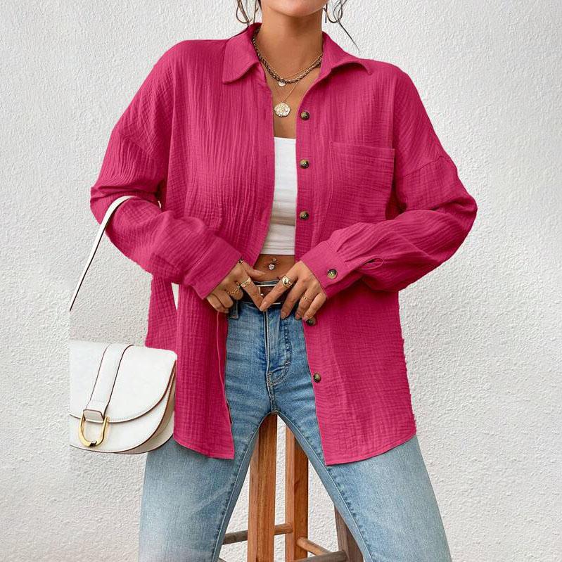 Solid Casual Loose Shirts for Women Autumn Vintage Women's Oversized Shirts and Blouses Fashion Elegant Youth Female Tops