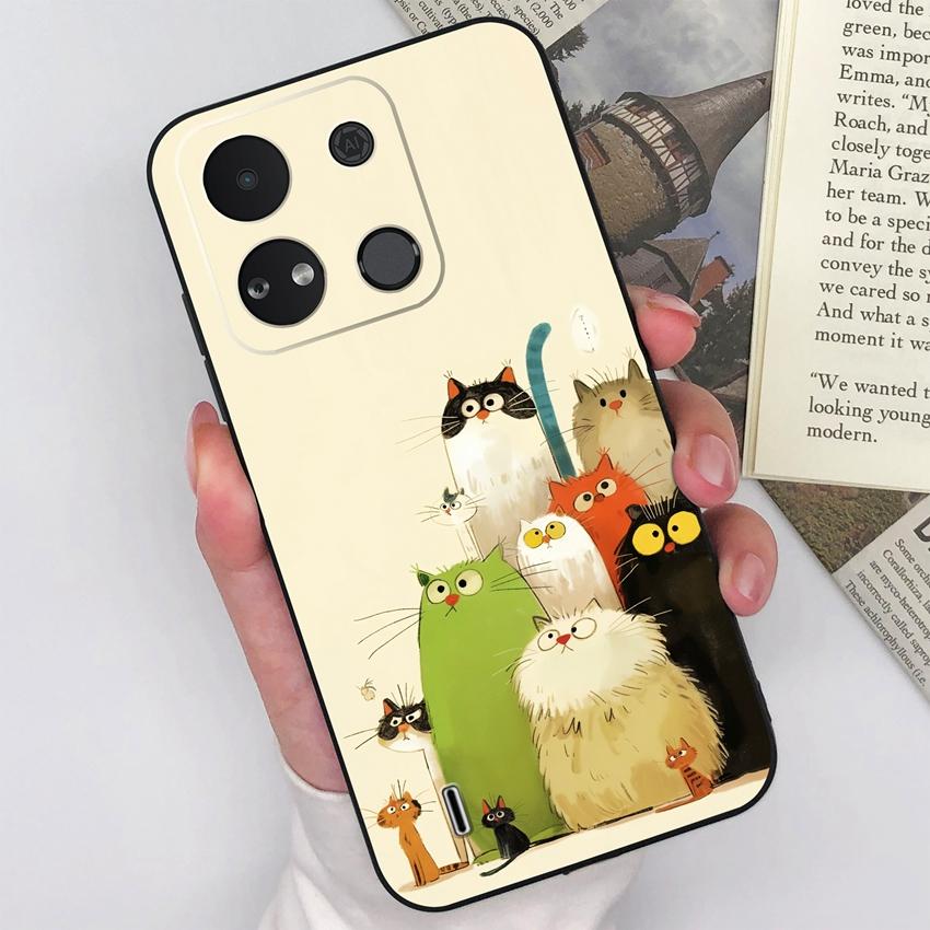 For Itel A04 A05s A16 A18 A23 A25 A26 A17 A33 A56 Phone Case Pretty Bow Pattern Fashion Shell Matte Silicone Anti Drop Protective Covers For Itel Capa