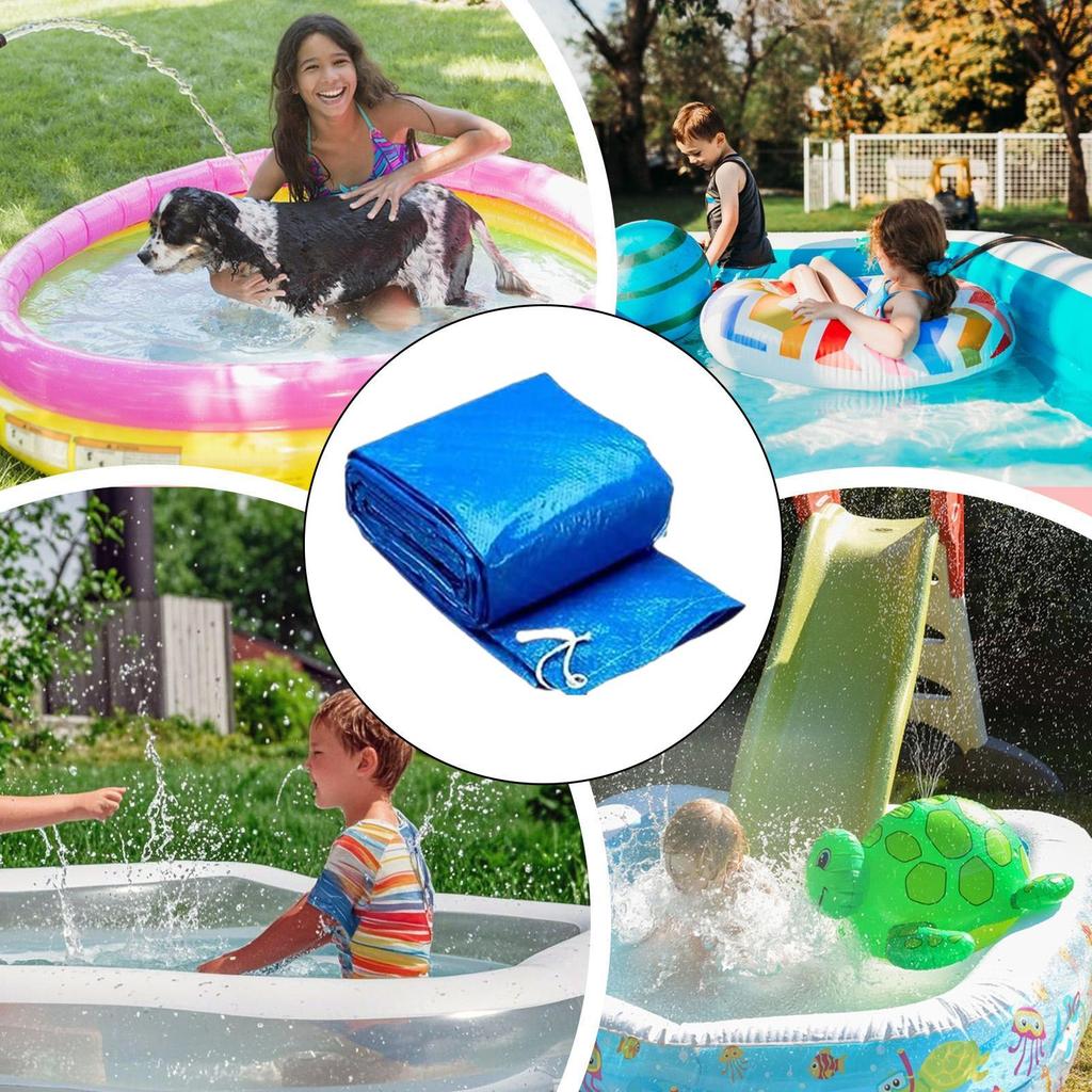 Round Pool Cover Dust Pool Cover for Pool Windproof Hot Tub Protective Tool With Drawstring for Outdoor Yard Home