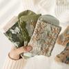 45422 Pairs Women Floral Cotton Socks Vintage Embroidered Patterned Crew Socks Ethnic Style Ankle Dress