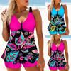 Летний пляжный новый женский купальник-бикини из двух частей Suzuran Flower Print Holiday Tie Beach Suit S-6XL