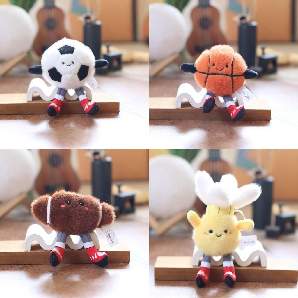 Basketball Football Sports Equipment Pp Cotton Plush Keychain Bag Decor Kids For