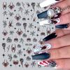 1 Sheet Halloween Spider Nail Art Sticker Waterproof Self-adhesive Gothic Spooky Spiderweb Women Fake Nail Decoration Decal