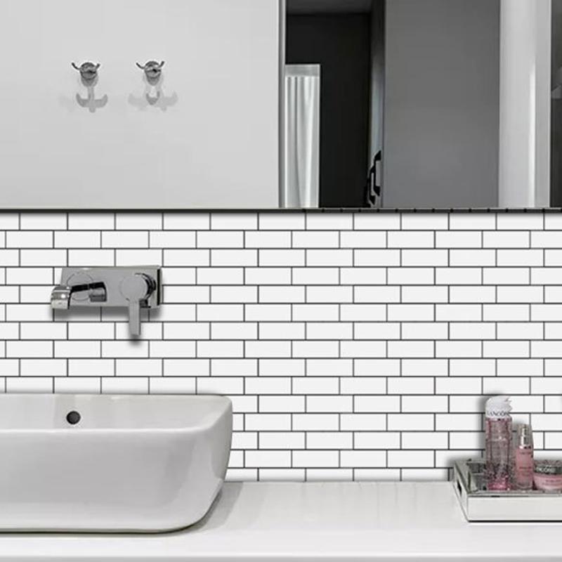 10 шт. плитка белая кирпичная стена стикер самоклеящиеся водонепроницаемые ПЭТ-панели обои