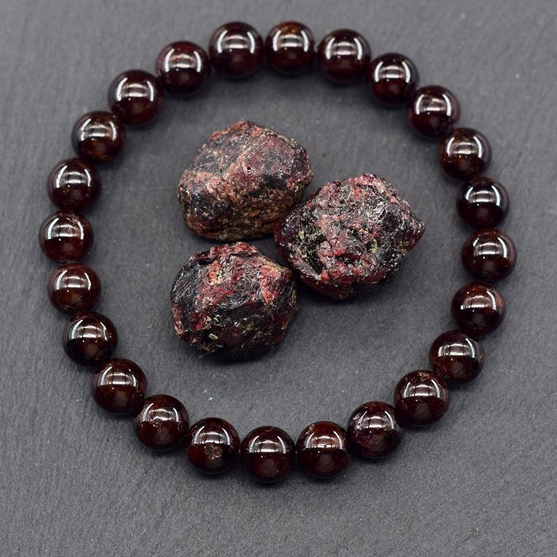 5A Natural Garnet Stone Femme Wine Red Bead Bracelet Women Bangle Men Bracelet Lucky Energy Healing Jewelry Valentine's Day Gift