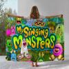 Музыкальная игра My Singing Monsters Фланелевое одеяло, Ультрамягкий теплый плюшевый плед для дома, спальни, кровати, дивана, офиса, кемпинга, пикника