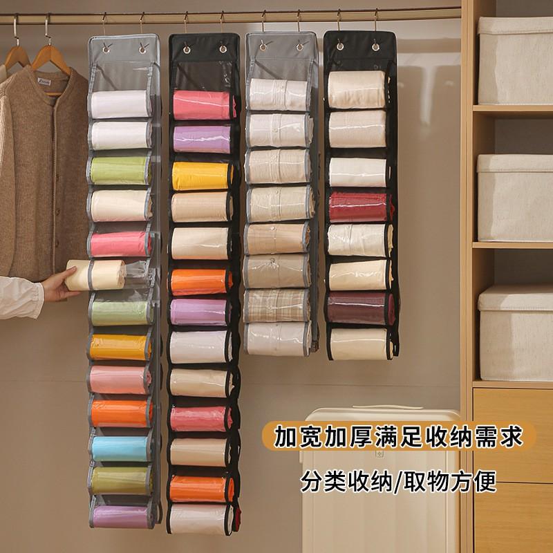 Multi-Compartment Hanging Organizer Dorm Bathroom Closet Waterproof Nonwoven Storage Bag With 16/24 Grids Gray Or Black