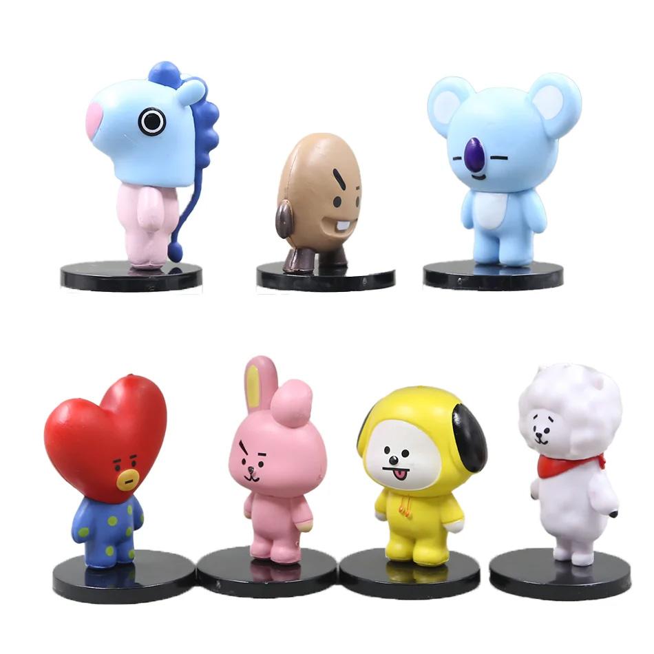 BT21 6см 7шт фигурка корейская поп к-поп мини-фигурка bts Bt21 коя модель креативные настольные аксессуары игрушка детский подарок на день рождения