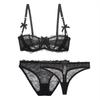 Sexy Unlined Underwear Set T 3 Pcs Bras+Panties +Thongs