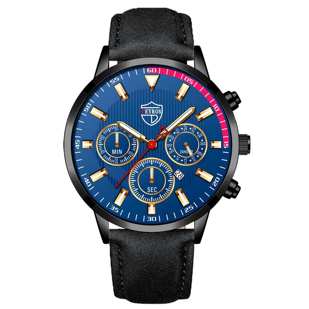 New Men's Watch Men's Calendar Watch Business Belt Watch Student Watch Quartz Watch Sports Men's Watch