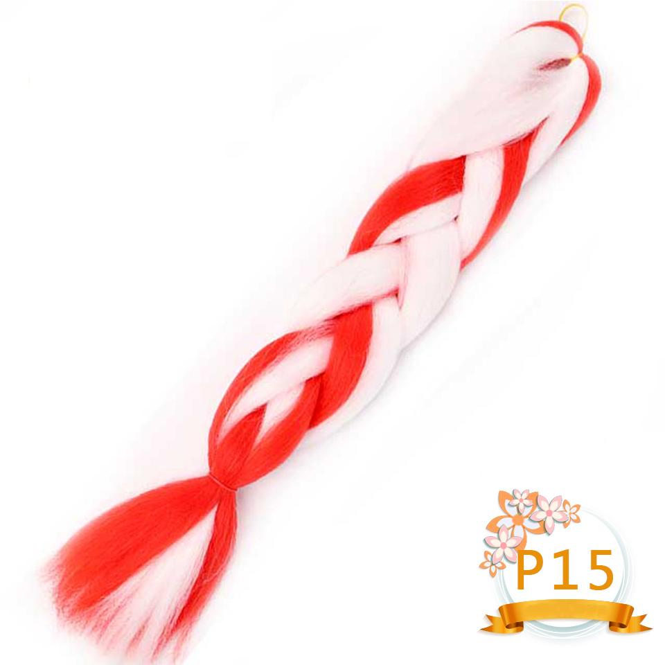 Синтетические плетеные волосы 24 дюйма Jumbo Braid Ombre Jumbo Наращивание волос для женщин DIY Косички для волос Фиолетовый Розовый Желтый Красный