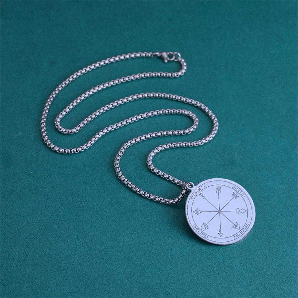Talisman of Protection Good Luck Wealth Seal of Solomon Stainless Steel Necklaces Pendants Women Men Jewelry