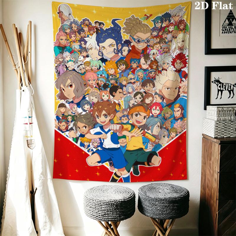 Inazuma Eleven Soccer 5 Wall Tapestry Aesthetic Wall Hanging Printed Fabric Blanket Decorative Tapestries for Bedroom Living Room Home Decor