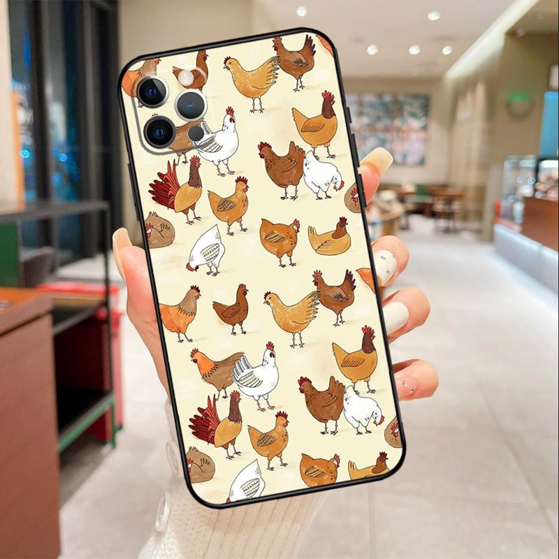 Чехол для телефона с рисунком цыпленка для iPhone 17 16 15 14 13 12 11 Pro Max mini 16 Plus 16e 17 Air Защитная крышка
