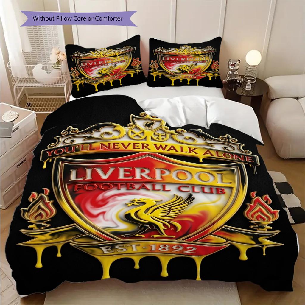 Unity Legacy Football Three-piece set (1 * duvet cover + 2 * pillowcase, without core) 2DFlat Bedding set Christmas birthday gift Soft and comfortable