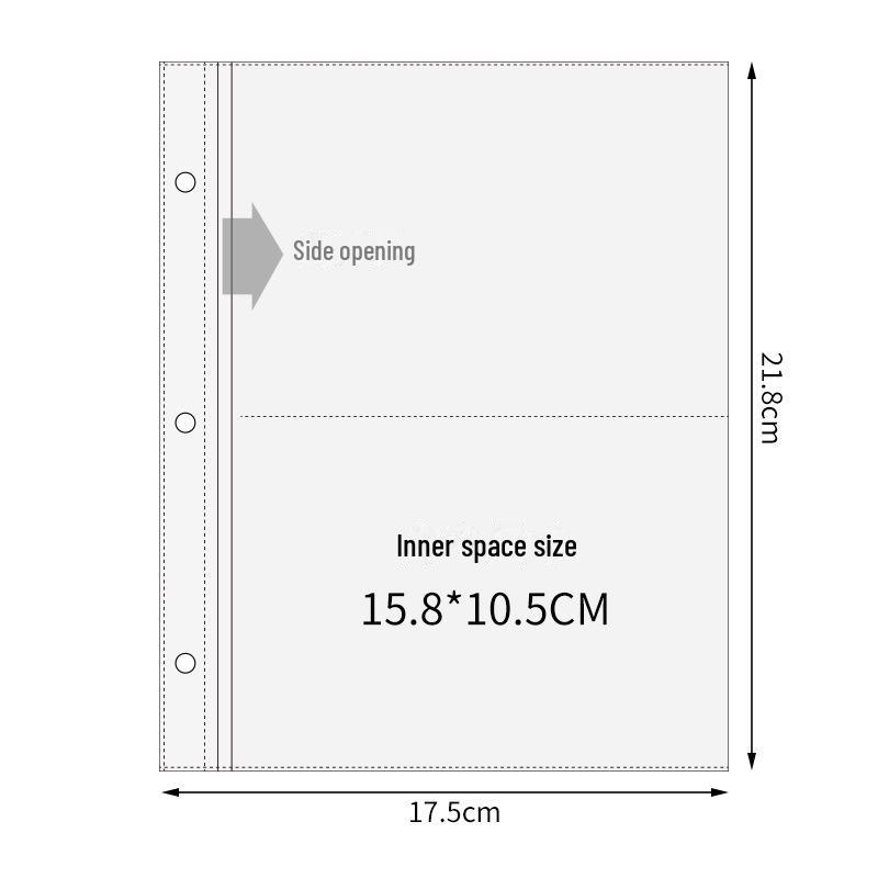 Сменный блок для альбома с карточками формата А5 с 7 отверстиями: Прозрачная 3-дюймовая сетка из четырех квадратов для карточек идолов