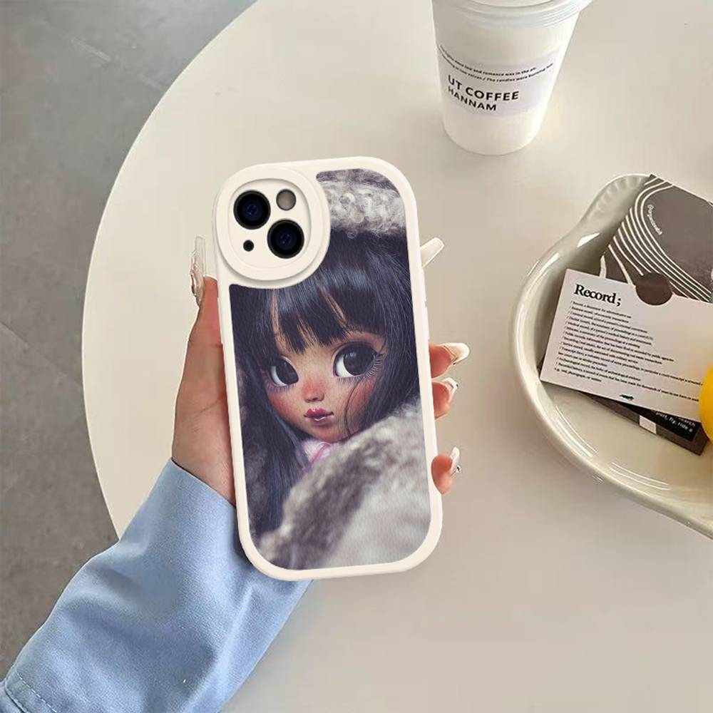 Темная милая кукла Девочка Кожаный чехол для телефона Для IPhone 16 16e 15 14 13 12 11 Pro Max Plus Mini Чехол