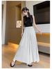 Women's High-Waisted Linen-Cotton Wide-Leg Pants: Loose, Slimming, Versatile, Textured Nine-Point Culottes