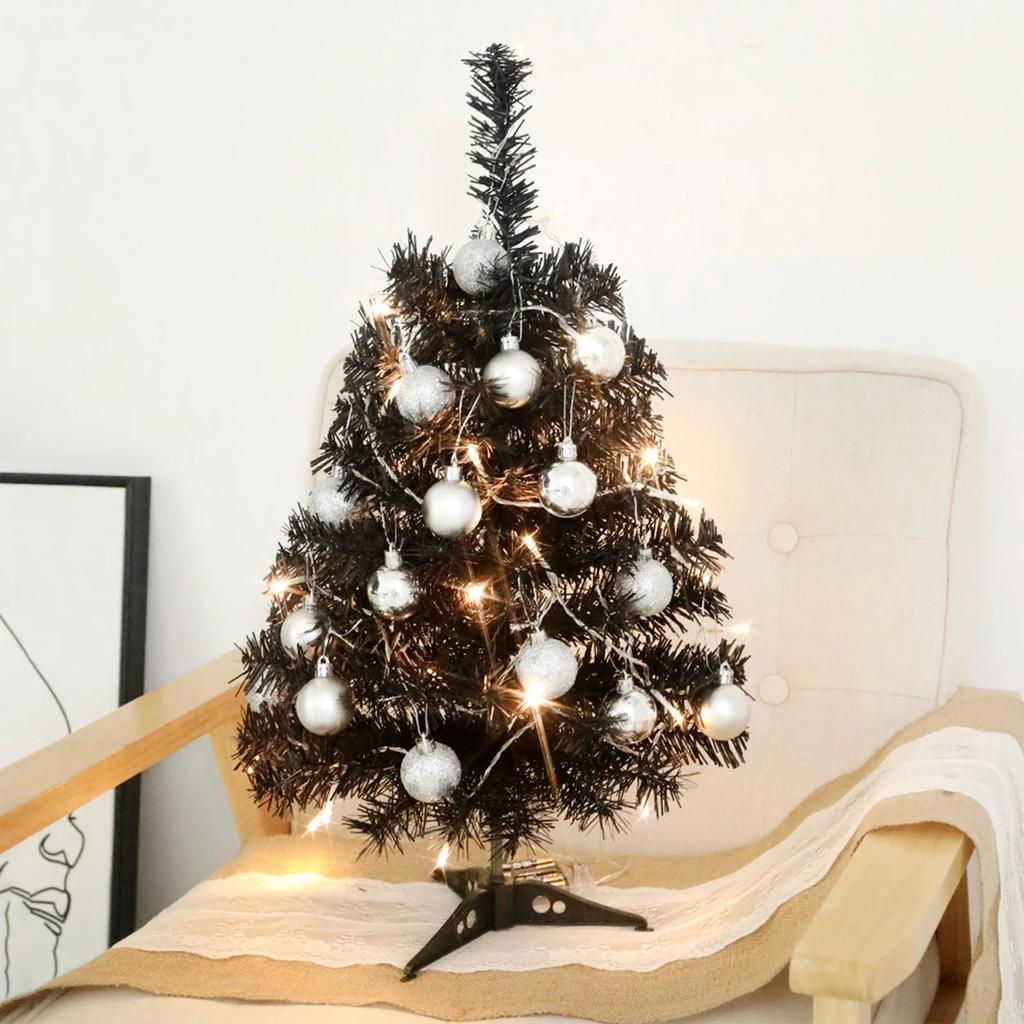 Christmas Tree, Lighted Tabletop Artificial Xmas Tree, Small Tree Light Up Battery Operated And Timer, Holiday Party Decor Tree