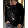 2024 New Men's Long-sleeved T-shirt 3D Printing High-definition Beast Fierce Printing Men Autumn Tops Casual Round Neck T-shirt