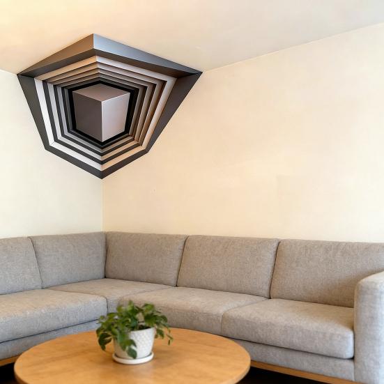 3D Угловое Настенное Искусство Оптическая Иллюзия Угловая Наклейка на Стену Большая Абстрактная Съемная Наклейка на Стену для Декора Гостиной Офиса