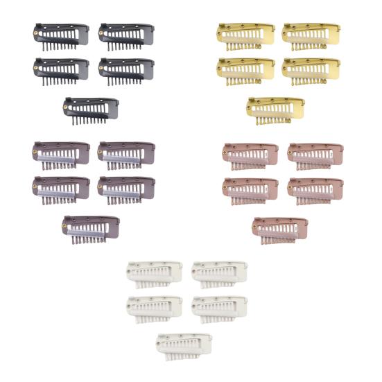 5 шт. Зажим для парика с булавкой 10 зубцов Зажим-защелка для наращивания волос Сверхпрочный металлический Невидимая расческа для фиксации парика Зажим для фиксации чунни/дупатты