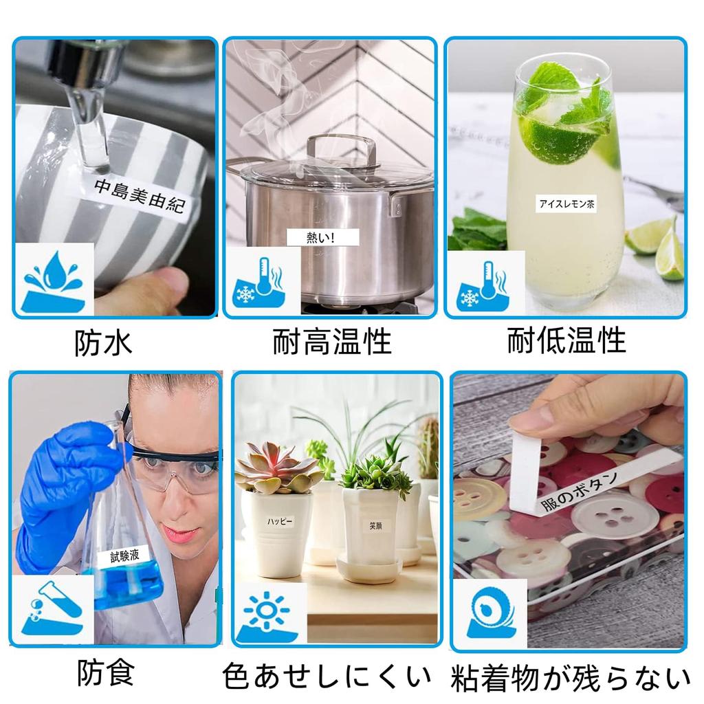 Совместимая лента Casio Name Land Tape 9 мм с белым фоном и черными буквами, набор картриджей CASIO Name Land Tape XR-9WE