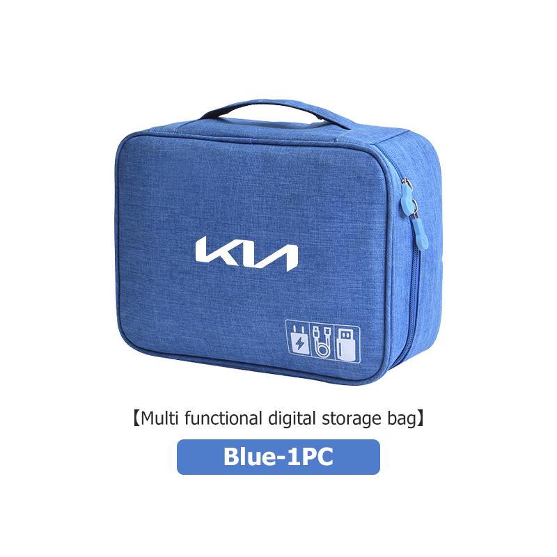 For KIA Large Capacity USB Data Line Charger Plug Storage Bag Waterproof Digital Organizer K5 K2 Rio Optima Sportage Venga MF1