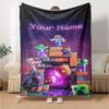Minecraft Personalized Name Blanket Lightweight Personalized Blanket Ultra-Soft Perfect for Couch Office Chair Sofa Nap Four Seasons Universal