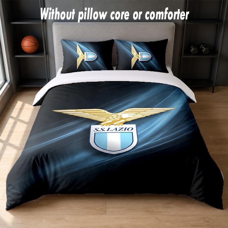 Lazio FC Design Bed Bedding Set 1 Duvet Cover + 2 Pillowcases Soft Breathable Household Bed Linens
