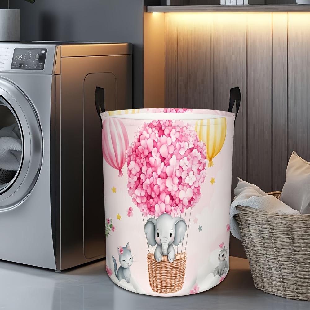 1pc Featuring an Elephant Balloon Design, Perfect for Laundry And Organization in Apartments, Dorms, And Laundry Areas. It Is Foldable for Convenient