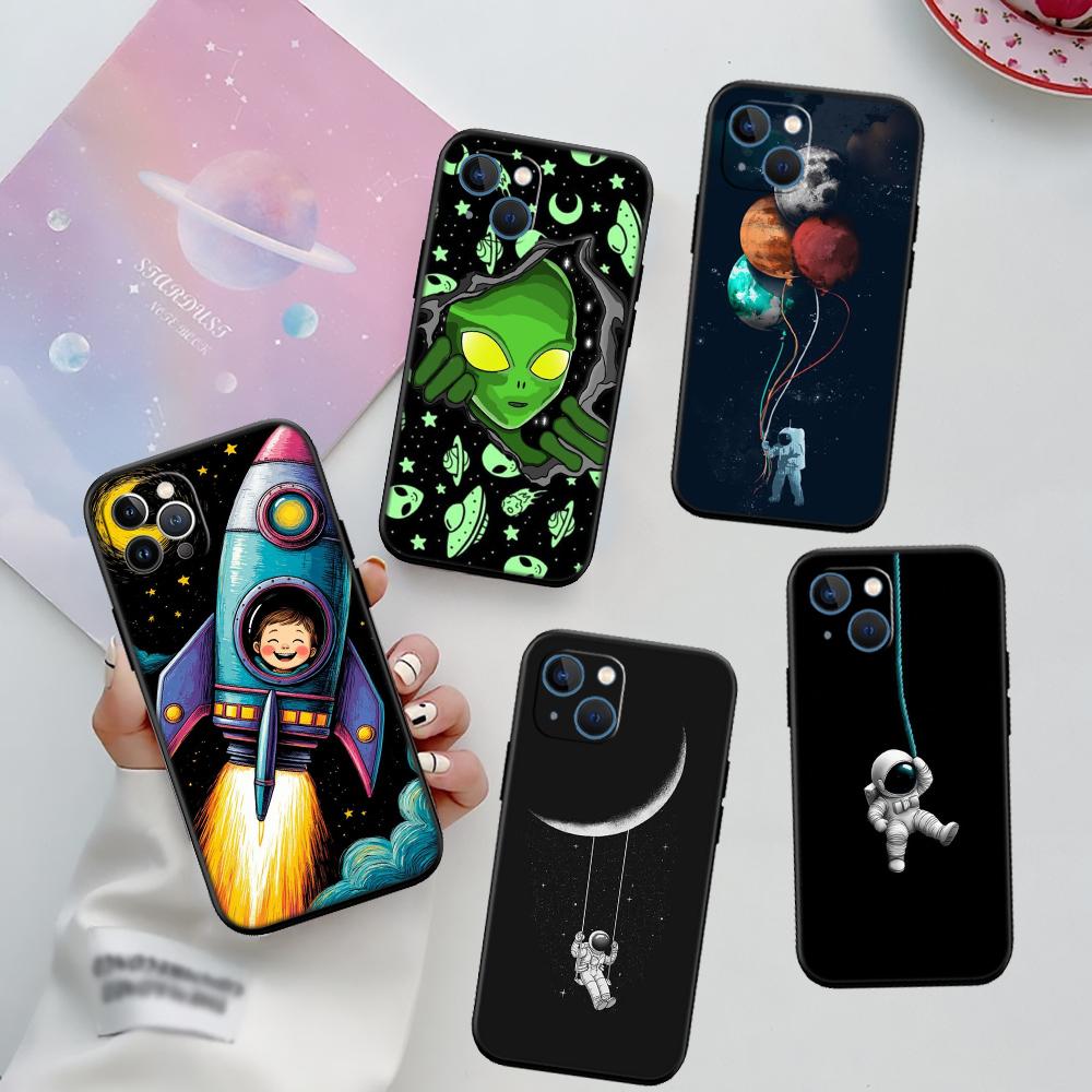RA4 Astronaut Space Moon Alien New High-End Shell Phone Case for Redmi Note 10 11 12 Pro Max 10S 10C 10T 11A 11S 12S 12C