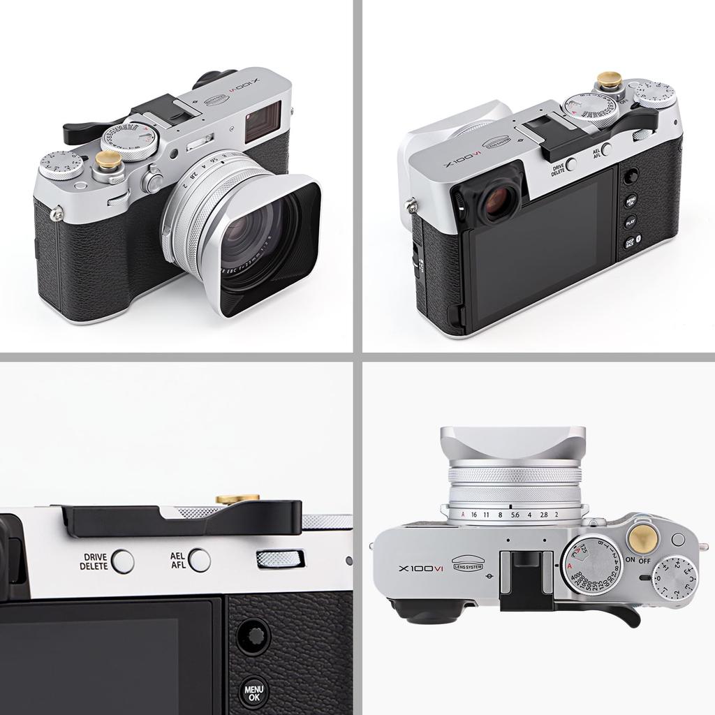 Haoge Металлическая рукоятка с креплением на горячий башмак для Fujifilm X100VI и X100V Черная THB-X2B,