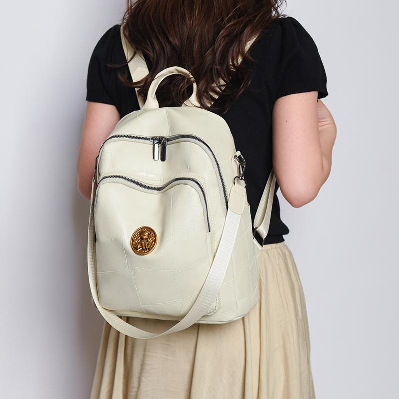 Мягкий кожаный женский рюкзак, сумка на плечо, многофункциональная студенческая школьная сумка