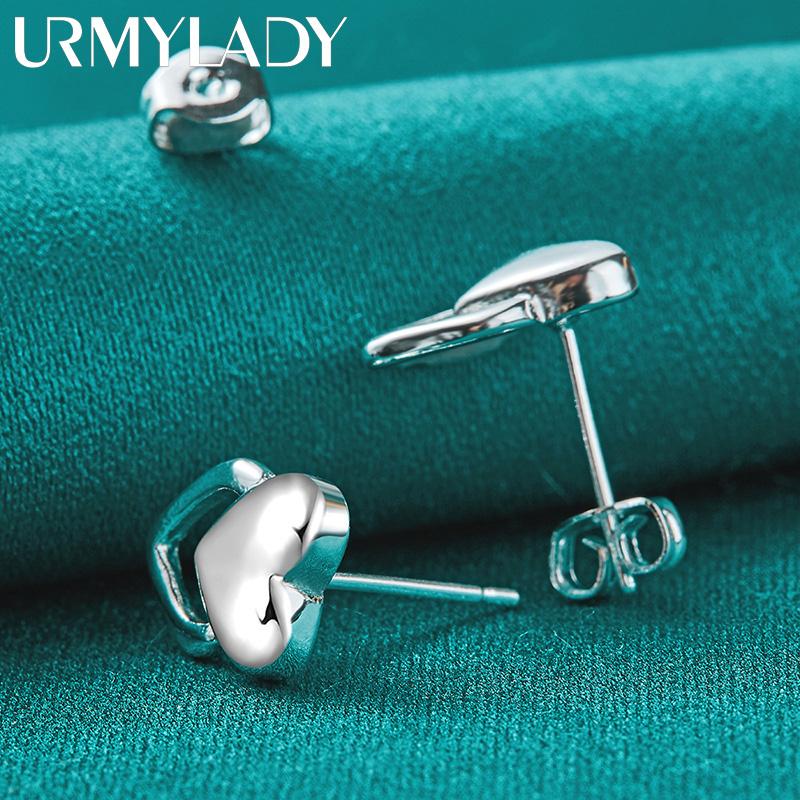 Серьги-пусеты в виде сердца из стерлингового серебра 925 пробы для женщин, модные свадебные украшения