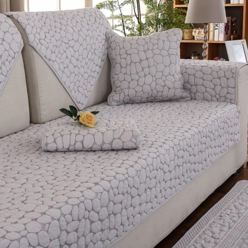 Хлопчатобумажная подушка для дивана, противоскользящее полотенце для дивана, зимнее украшение для гостиной, наволочка, толстая спинка, чехол для дивана, наволочка