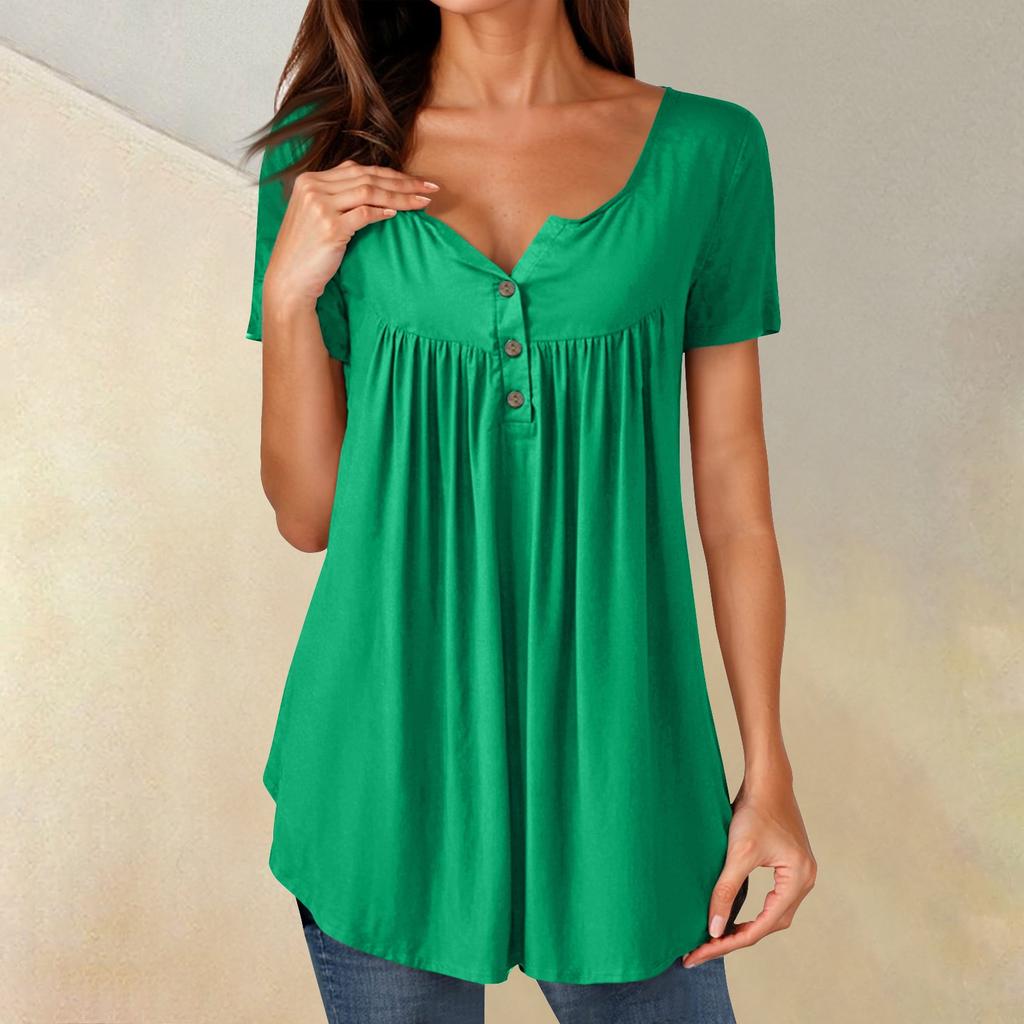 Женские туники, топы, нарядные, повседневные, летние, рубашки с коротким рукавом, свободный крой, плиссированный топ в стиле бохо