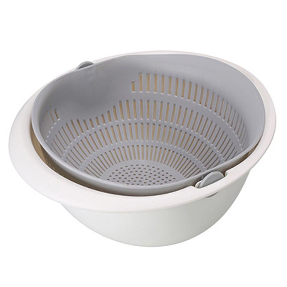 Joliannss Double Drain Basket Bowl Washing Kitchen Strainer Noodles Vegetables Fruit