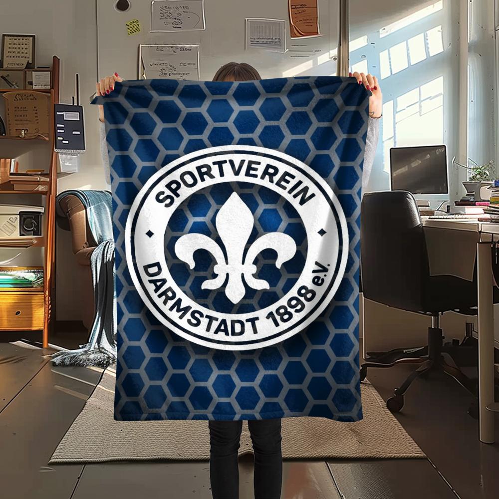 1pc SV Darmstadt 98 Print Flannel Blanket, High quality Comfortable for All Seasons, Home Decor, Warmth and Comfort, Perfect for Christmas Gifts92