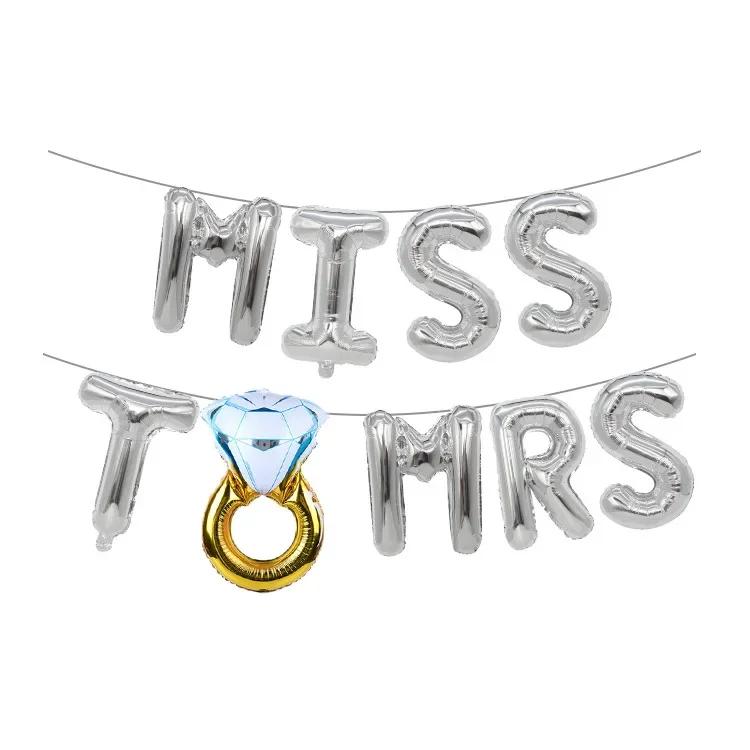 16-дюймовые воздушные шары «Невеста будет» Свадебные украшения из розового золота и серебра Фольгированные шары с буквами «Невеста» для девичника, вечеринки-мальчишника