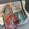 Spring Summer Silk Imitation Scarf  Shawl Fashion Elegant Scarves Printed Shawl Wrap Poncho Hijabs Bufandas Foulard Luxury