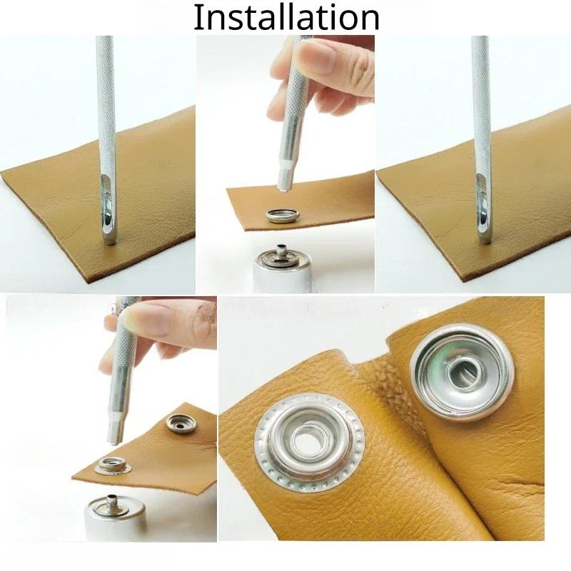 100 шт. комплект кнопок из нержавеющей стали для холста с инструментами, кнопки, используются для чехла для лодки, шитья кожи, палатки