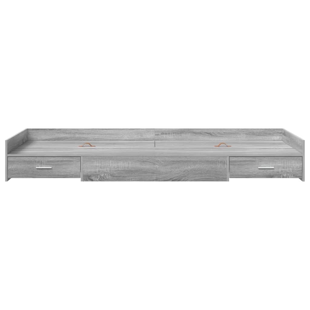 Bed Frame with Headboard Grey Sonoma 90 x 200 cm Engineered Wood