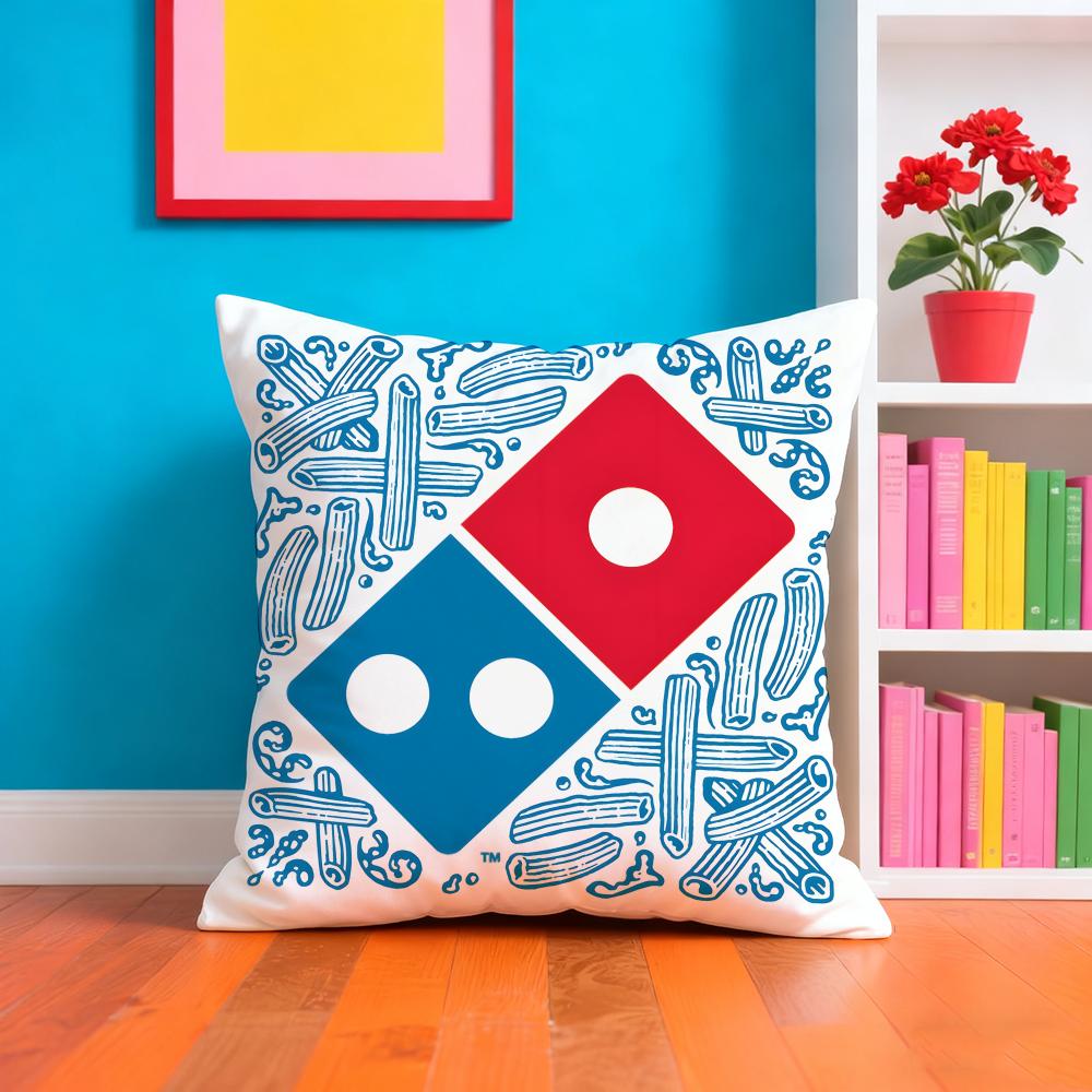 Ddominos Pizza Продуктовый Бренд Наволочка Наволочка Плюшевая Ткань Мягкая Двусторонняя Печать Домашний Диван Высококачественная Подушка